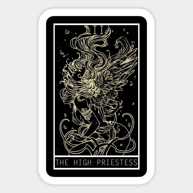 Tarot card The high priestess Sticker by hackneydagger